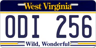 WV license plate ODI256