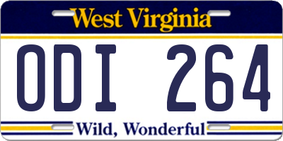 WV license plate ODI264