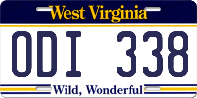 WV license plate ODI338