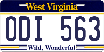 WV license plate ODI563