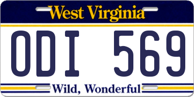 WV license plate ODI569