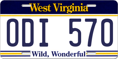 WV license plate ODI570
