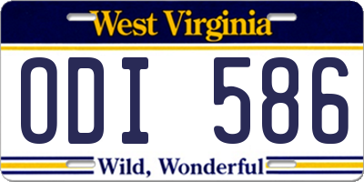 WV license plate ODI586