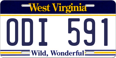 WV license plate ODI591