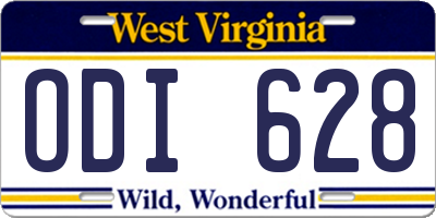 WV license plate ODI628