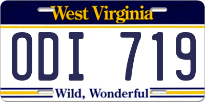 WV license plate ODI719