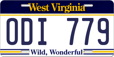 WV license plate ODI779