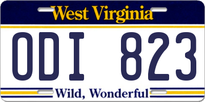 WV license plate ODI823