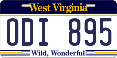 WV license plate ODI895