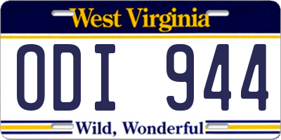 WV license plate ODI944