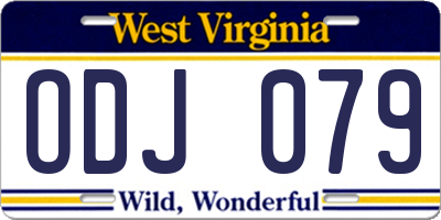 WV license plate ODJ079