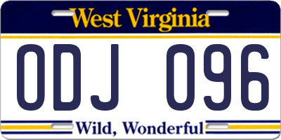 WV license plate ODJ096