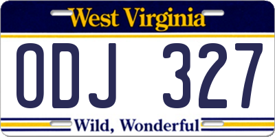 WV license plate ODJ327