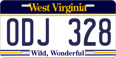 WV license plate ODJ328