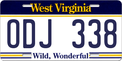 WV license plate ODJ338