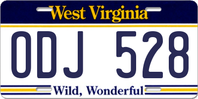 WV license plate ODJ528