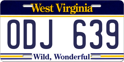 WV license plate ODJ639