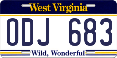 WV license plate ODJ683
