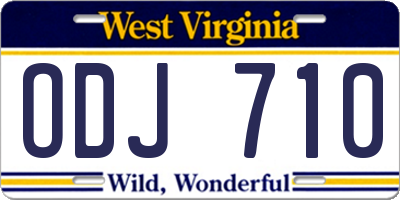 WV license plate ODJ710