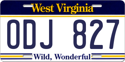WV license plate ODJ827