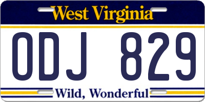 WV license plate ODJ829