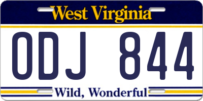 WV license plate ODJ844