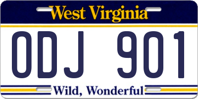 WV license plate ODJ901