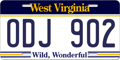 WV license plate ODJ902