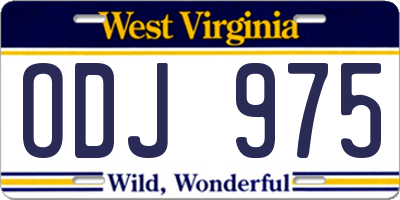 WV license plate ODJ975