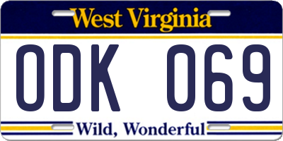 WV license plate ODK069