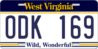 WV license plate ODK169