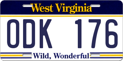 WV license plate ODK176