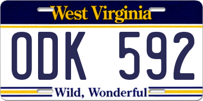 WV license plate ODK592