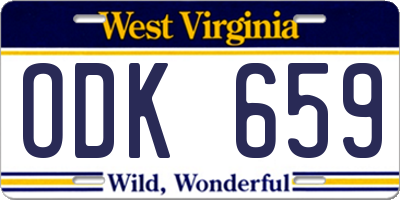 WV license plate ODK659
