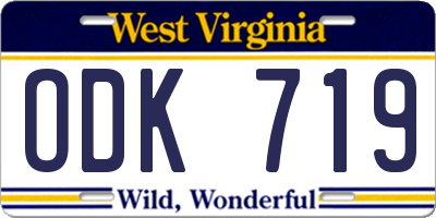 WV license plate ODK719