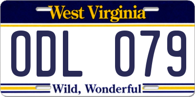 WV license plate ODL079