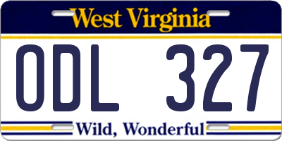 WV license plate ODL327