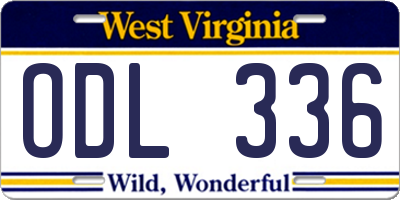 WV license plate ODL336