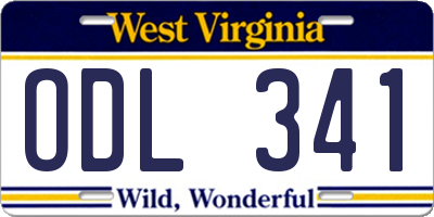 WV license plate ODL341