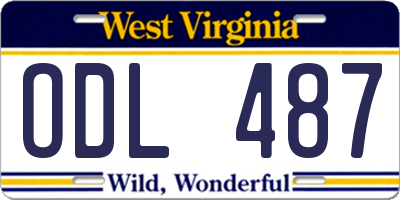 WV license plate ODL487