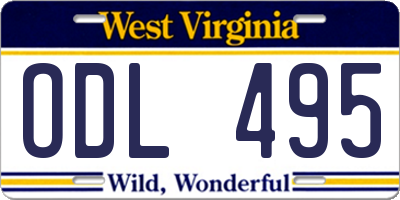 WV license plate ODL495