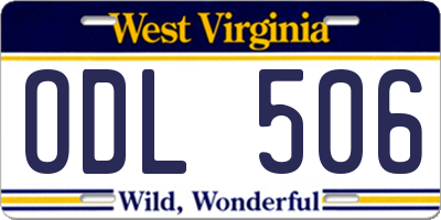 WV license plate ODL506