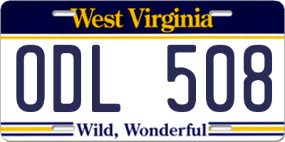WV license plate ODL508