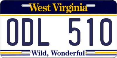 WV license plate ODL510