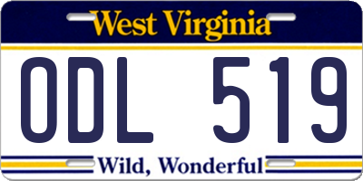 WV license plate ODL519