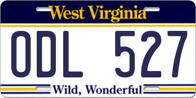 WV license plate ODL527