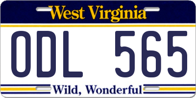 WV license plate ODL565