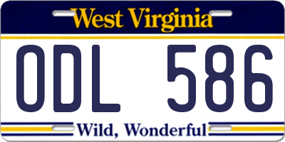 WV license plate ODL586