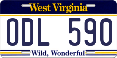 WV license plate ODL590
