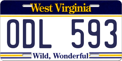 WV license plate ODL593